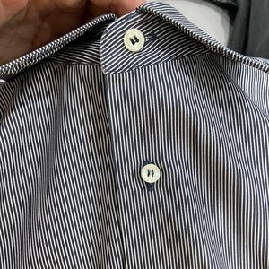 Navy with white stripes Brighton button down